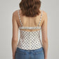 Women Y2k Lace Patchwork Trim Cami Tops Sleeveless Adjustable Spaghetti Strap Polka Dots V Neck Tank Top Summer Clothes