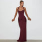 Black Evening Dresses Woman Elegant Sexy Front Tie Backless Halter Maxi Dress