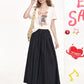 Elastic Waist Pleated Side Pocket Wide Leg Cropped Pants for Women