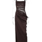 Mesh Patchwork Backless Sexy Maxi Dress For Women Gown Fashion Halter Sleeveless Strapless Bodycon Club Long Dress