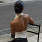 Solid Color Backless Halter Tops for Woman Summer Clothes 2026 Fashion Cowl Neck Tank Top