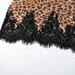 Lace Leopard Print Wild Style Dress Women Patchwork Sling Low-Neck Sleeveless Hot Girls Street Sexy Fashion Mini Bodycon