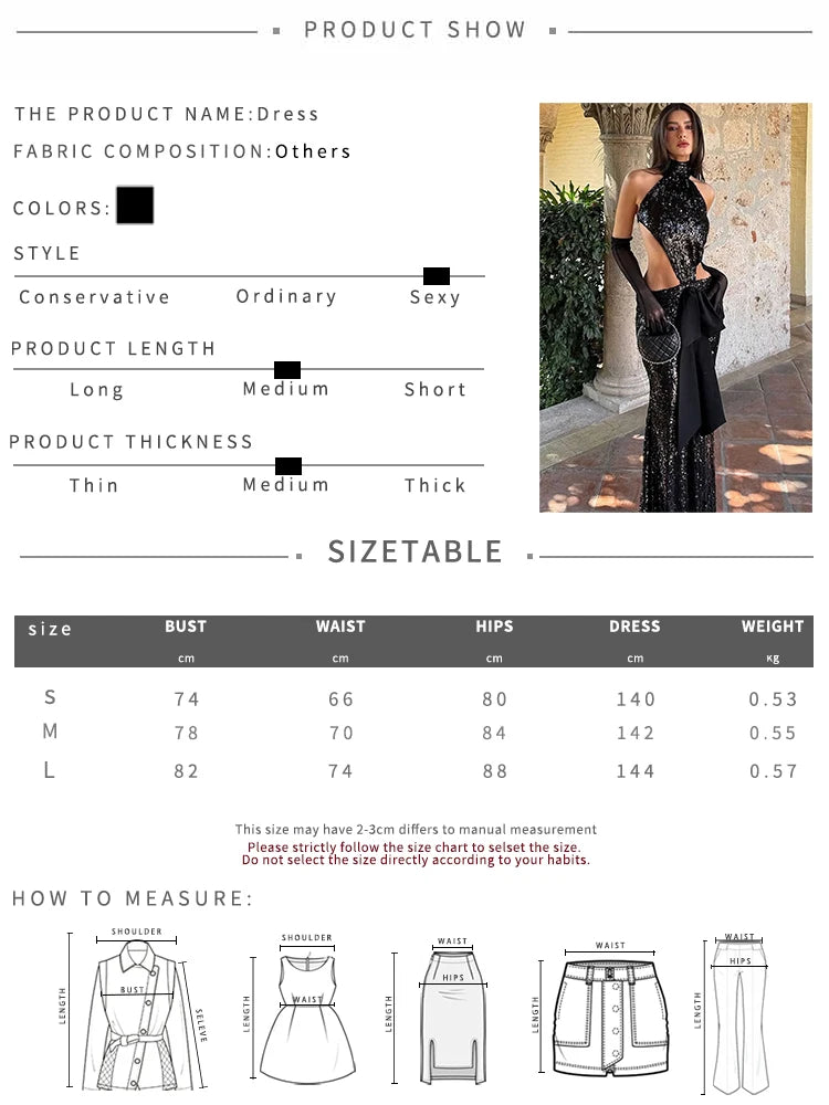 Turtleneck Backless Long Dresses Woman Sequin Patchwork Halter Irregular Shape Hot Girls Prom Party Sexy Fashion Vestidos