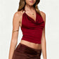 Sexy Women's Halter Neck Tops Sleeveless Open Back Slim Fit Metal Clasp Front Tank Tops Summer Party Club Shirts