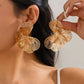 Creative Chic Petal Flower Stud Earrings for Women Trendy Wed Bridal Gold Color Piercing Earring Daily Jewelry Gifts