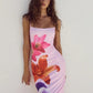 Floreal Print Long Dress For Women Gown Summer New Spaghetti Strap Sleeveless Backless Bodycon Sexy Midi Dress Elegant