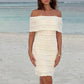 Y2K Style Dress Woman Slash Neck Backless Shape Waist Skinny Wrap Hip Summer Vacation Elegant Style Fashion Bodycon