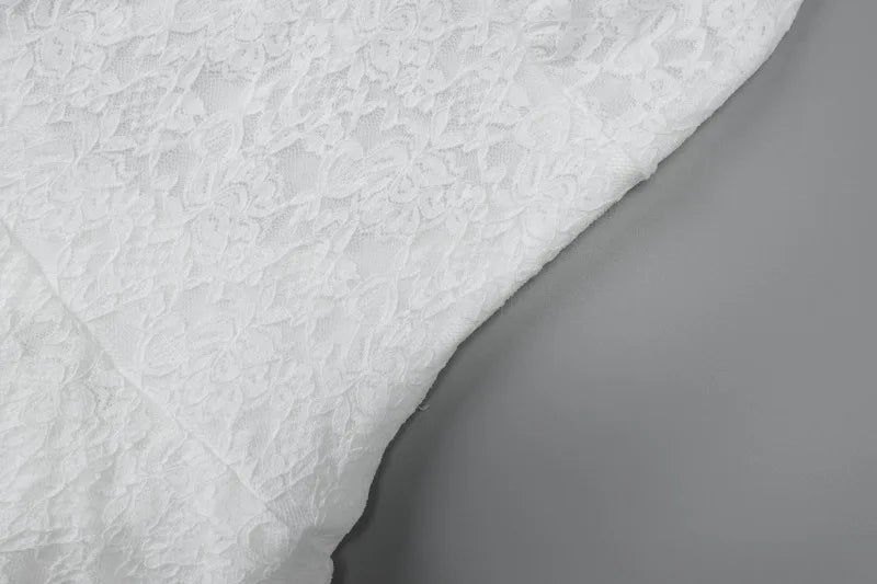 White Lace Deep V Neck Backless Mini Dresses for Summer Music Festival Outfits Sexy Tiered Dress