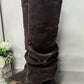 Autumn and Winter New Pointed Metal Buckle Knee High Women's Boots, Thick High-heeled Pants Boots, Fashionable Mid Leg Boots