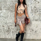 Fashion Hottie Irregular Skirts Women Summer Sexy Metal Hollow Patchwork Ruched Chic Midnight High Street Club Mini Skirt