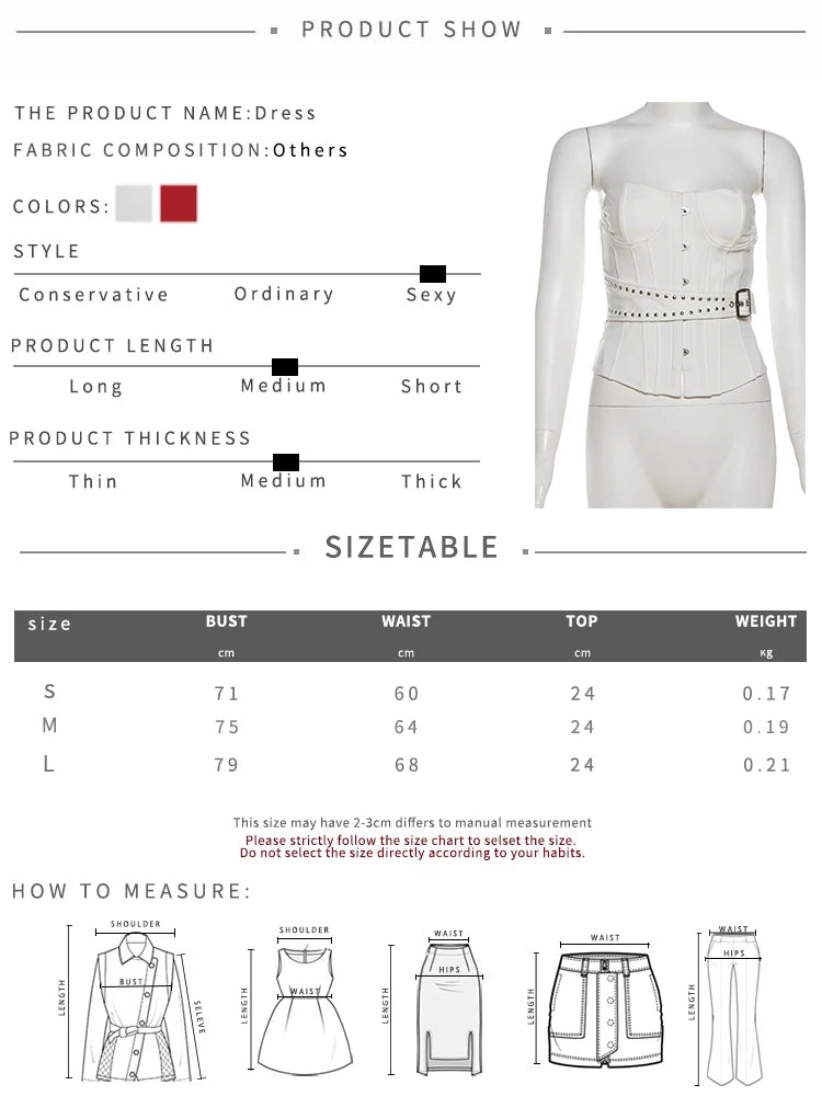 Hottie Y2K Strapless Tops Women Hidden Button Wild Irregular Beach Vacation Birthday Party Clubwear Street Belt Vests