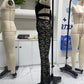 Women Sexy See Through Long Pant Jumpsuit Chic Deep V Neck Floral Lace Romper Cut Out Mesh Outfits Playsuit Streetwear