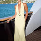 Halter Deep V Neck Backless Sexy Maxi Dress Women Elegant Off-shoulder Sleeveless Bodycon Club Party Long Dress Female