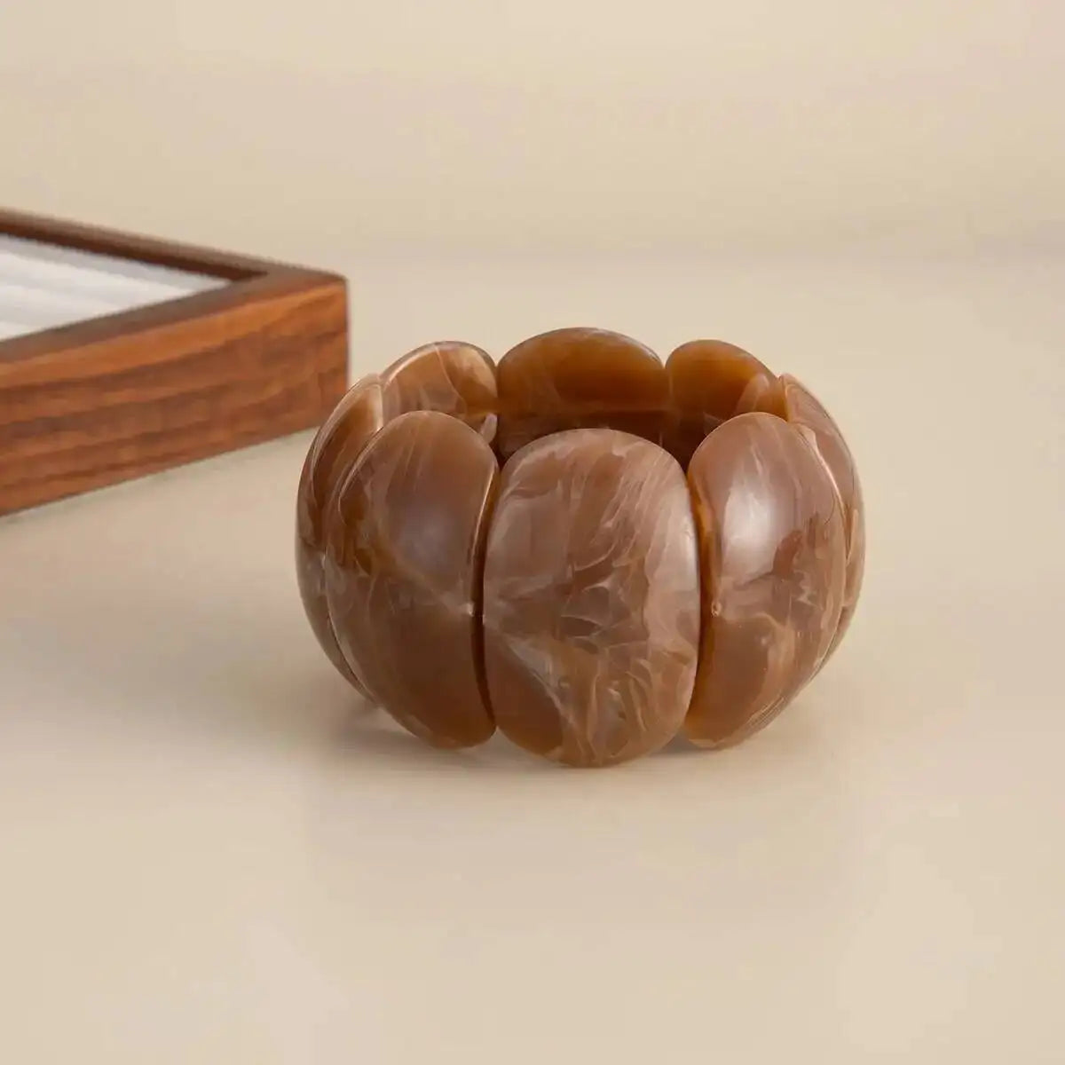 3 Styles Boho Smudging Thick Acrylic Wide Elastic Bracelet Women Vintage Punk Geometric Elastic Bangles Hand Jewelry