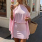 Off Shoulder Backless Long Sleeve Mini Dress Sexy Party Wear Pink Birthday Dresses Woman 2026 Luxury