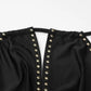 Embellished Deep V Neck Backless Mini Dress Sexy Outfits Women Club Wear Black Dresses