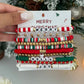 10Pcs/Set New Fashion Elastic Christmas Bracelets for Women Cute Red Green Beaded Chain Bracelet Christmas Jewelry 2026