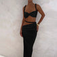 2 Piece Set Twisted Hollowed Out Crop Top and Long Skirt Vacation Outfits Women Summer Beach Party Dress