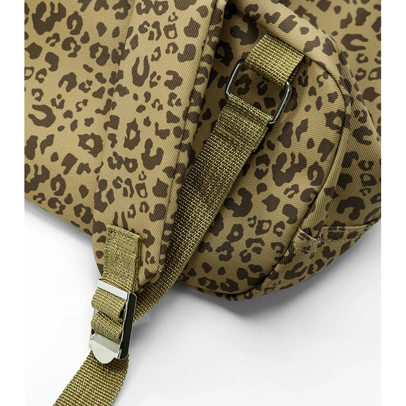 Leopard Print Large Capacity Backpack Summer Backpack Lightweight School Bag for Women