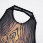 See Through Tiger Print 2-Piece Set Women o-Neck Halter Backless Bandage Vest+Trousers Elasticity Sexy Midnight Suits