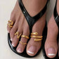 5Pcs/Set Trendy Irregular Geometry Opening Foot Rings for Women Unique Golden Adjustable Toe Rings Summer Beach Jewelry