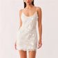 Minimalist Sequins Spaghetti Strap Mini Dress Women Sparkly U Neck Versatile Evening Wedding Guest Club Short Dress