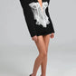 Patchwork Long Sleeve Sexy Blazer Women Elegant Fashion Deep V Neck Embroidery Single-breasted Blazers Coat Female