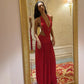 Lace-up Halter Neck Backless Maxi Dresses for Woman Sexy Red Evening Dress Birthday Gown Summer 2026