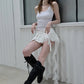 Ruffles Tassel Skirts Women Patchwork Lace Metal Decoration Sexy Hottie Music Festival Midnight Summer Streetwear