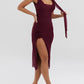 Elegant Flower High Split Sexy Midi Dress For Women Two Layer Mesh Sleeveless Backless Bodycon Club Dress Party Outfits