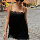 Elegant Lace Patchwork Cami Tops Women Solid Sleeveless Square Neck Loose Vest Suit Autumn Lady Chic Satin Party Outfit
