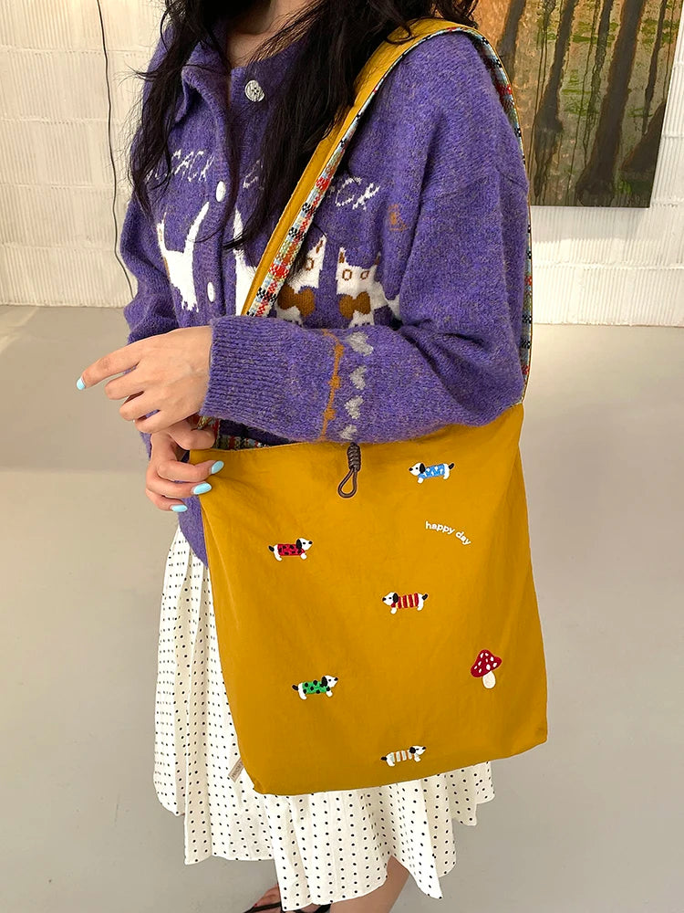 2025 Winter New Arrivals Basic Drawstring Multi Color Checkered Shoulder Bag For Woman