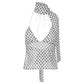 Casual Polka Dot Camisoles Vacation Fashion Elegant Women Tank Tops Sexy Backless Spaghetti Strap Slim Fit Vests Summer