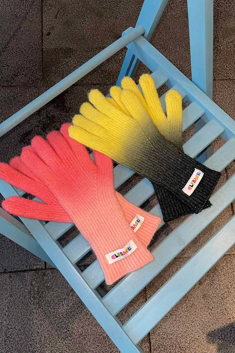 2025 Winter New Arrivals Gradient-colored Rubber-coated Casual Gloves For Woman