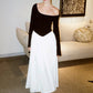 Patchwork Long Sleeve Sexy Maxi Dress Women Fashion Autumn Winter Contrast Color O Neck Pleated Club Party Long Dresses