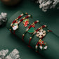 Christmas 5 Pcs/Set Adjustable Jewelry Set for Women with Snowman Snowflake Tree Pendant Cute Trendy Exquisite Rope Bracelets