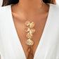 Kpop Flower Petal Pendant Choker Necklace for Women Wed Bridal Sexy Snake Long Chest Chain Neck Jewelry Accessories New