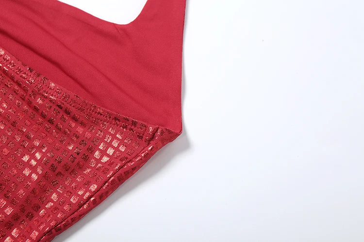 Plaid Print Dress Women Halterlow-Neck Sleeveless Backless Sexy Skinny Hottie Wild Party Midnight Fashion Mini Bodycon