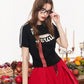 Jersey Style Cropped Top, Number 10/66 Print Sporty Tee, Layered Short Sleeve T-shirt for Women