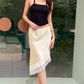 Elegant Women Midi Skirt Y2K Vintage Low Waist Skirt Solid Lace Trim Irregular Summer Spring Skirts Casual Streetwear