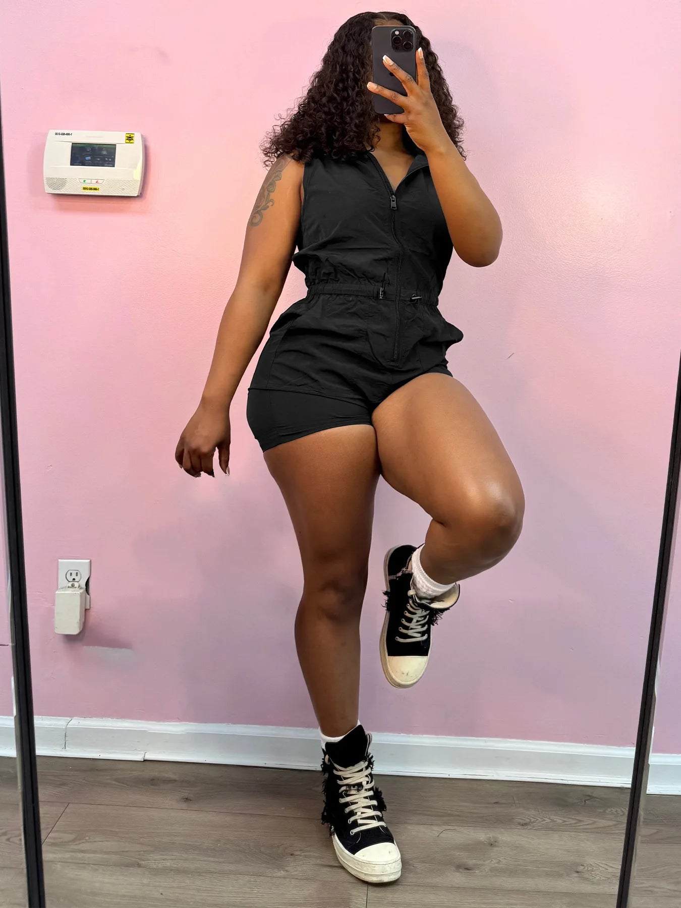 Zip Hooded Playsuit Women Casual Sporty Summer Hipster Sleeveless Stretch Activity Streetwear Shorts Sash Playsuit