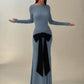Long Sleeve Ruched Bow Sexy Maxi Dress For Women Autumn Fashion Patchwork O Neck Bodycon Club Party Long Dresses Female