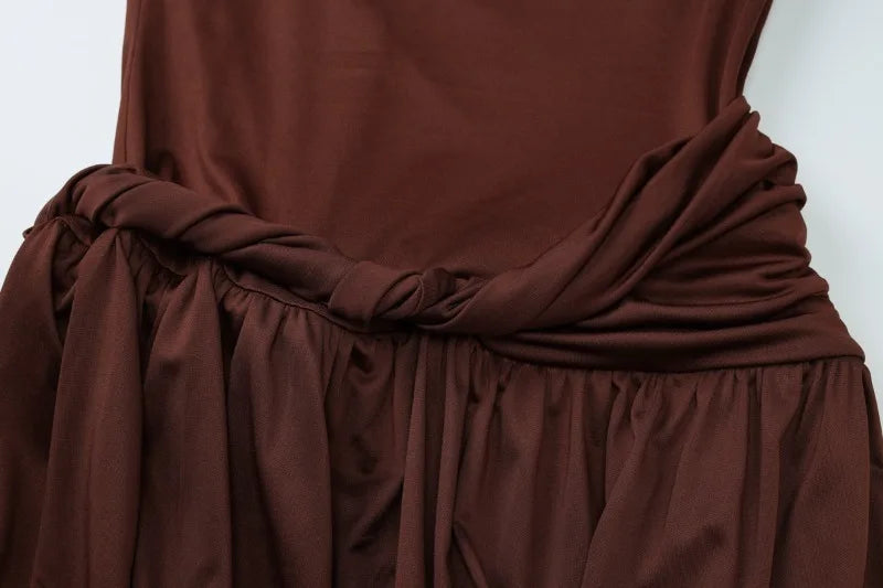 Twisted Spaghetti Strap Backless Long Dresses Summer Outfit Woman French Style Elegant Black Dress