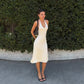 Halter Neck Open Back Midi Dresses for Woman Clothing Elegant Summer A Shape Dress C0-BH30