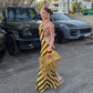 Yellow Striped Halterneck Maxi Dress Sexy Woman Clothing Backless Vacation Dresses 2026