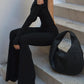 Sexy Women Jumpsuit Backless Flare Spring Trend o-Neck Elegant Skinny Full Sleeve Basic Solid Street Fitness Overalls