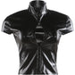 Hottie PU Crop Top Women Stand Collar Single Breasted Sexy Wild Stylish Solid Gothic Punk Skinny Midnight Streetwear