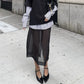 Women Minimalist Sheer Mesh Layering Midi Skirt Transparent See-Through Trimmed Hem Versatile Overlay Skirt CasualOffice