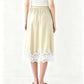 Women Summer Solid Elegant Satin Lace Patchwork Long Skirts High Waist Office Ladies Vacation Midi Skirts Y2K Streetwear