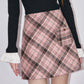 2025 Winter New Arrivals Casual Plaid Wool Blend Color Block A-Line Skirt For Woman